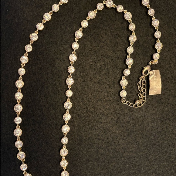Chico's Jewelry - #56 - Chico's Gold Tone and Silver Crystal Necklace. Approx 18.5” Long